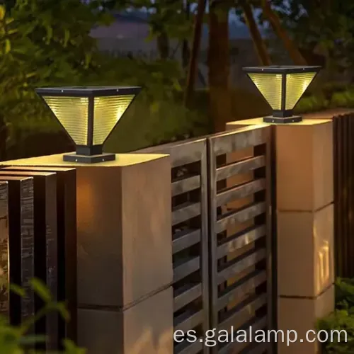 Luces de columna solar al aire libre para patios y pasillos